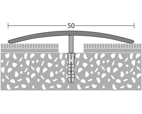 Obrázok prechodového profilu s upevnením a šírkou 50 milimetrov.