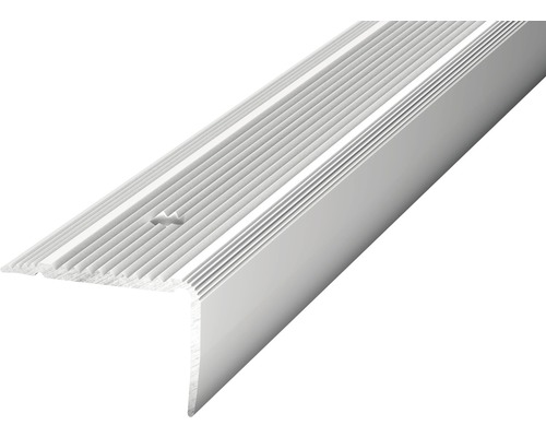 ALU ukončovacia lišta NOVA strieborná 30x20mm/2,5 m (predvŕtaná) Schodový profil z kovu s drážkami