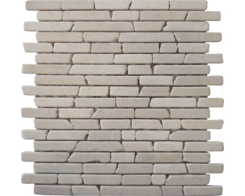 Mramorová Kamenná mozaika Biancone béžová 30,5 x 30,5 cm Mozaiková dlaždica z prírodného kameňa s tehlovým vzhľadom