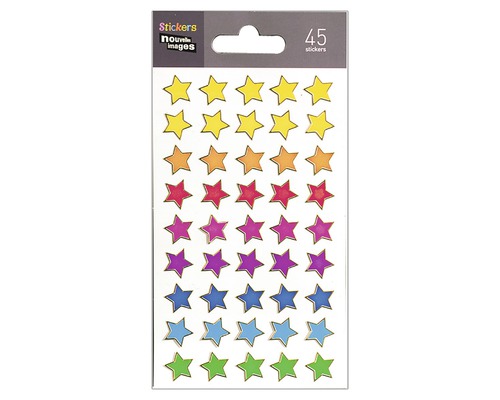 45 nálepiek v tvare hviezdy