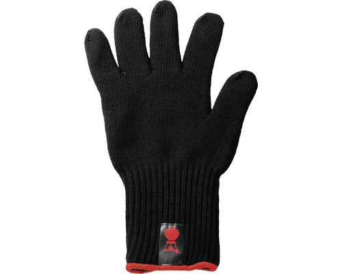 Čierna textilná grilovacia rukavica s logom Weber