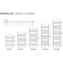 Koralux Linear Classic radiátor rozmerový nákres