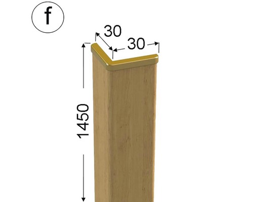 Drevený stĺpik s rozmermi 1450 x 30 x 30 mm