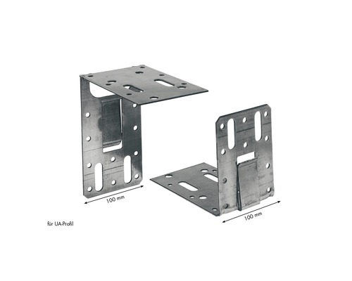 Dva kovové uholníky, 100 mm
