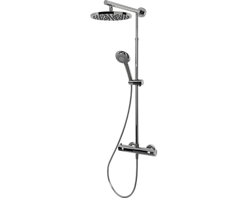 Sprchový systém s termostatickou batériou Duschmaster Schulte Rain hlavová sprcha guľatá (D9640 02)