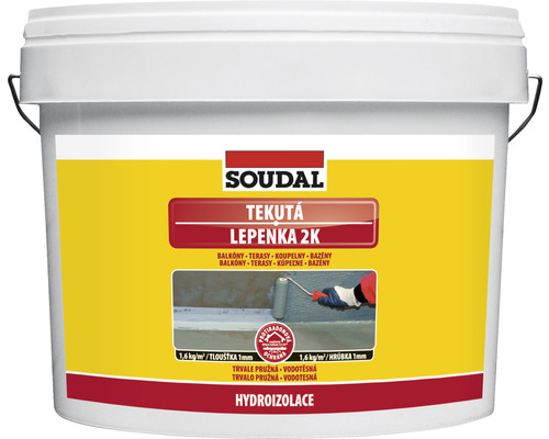 Vedro tekutej lepenky 2K od spoločnosti Soudal na hydroizoláciu budov