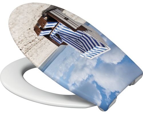 WC sedadlo s motívom plážového koša