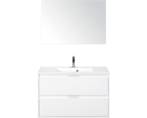Kúpeľňová zostava Sanox Porto mramor zrkadlo 90 cm biela