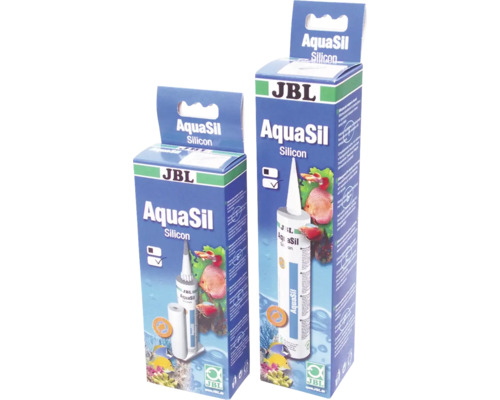 Transparentný silikón pre akvária JBL Silikon AquaSil 80 ml Dve balenia silikónu JBL AquaSil v kartónovej krabici