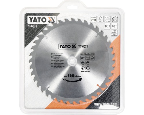 Pílový kotúč Yato s priemerom 250 milimetrov na rezanie dreva