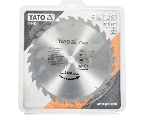 Pílový kotúč Yato s priemerom 350 milimetrov v balení