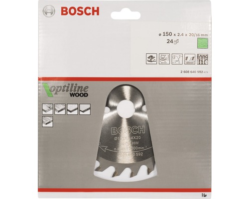 Ponorný pílový list Bosch Optiline Wood s priemerom 150 milimetrov