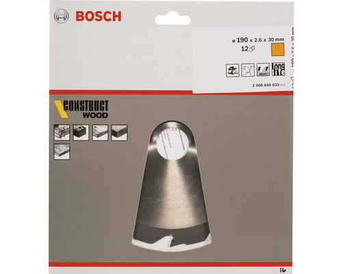Pílový list Bosch na drevo, 190x2,6x30 milimetrov