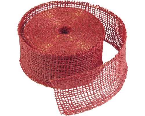 Dekoratívna stuha jutová Windhager 10 m x 5 cm červená Rolka dekoračnej jutovej stuhy