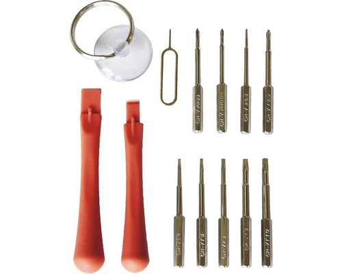 Sada nástrojov so skrutkovačmi, nástrojom na vybratie SIM karty, prísavkou a páčidlami
