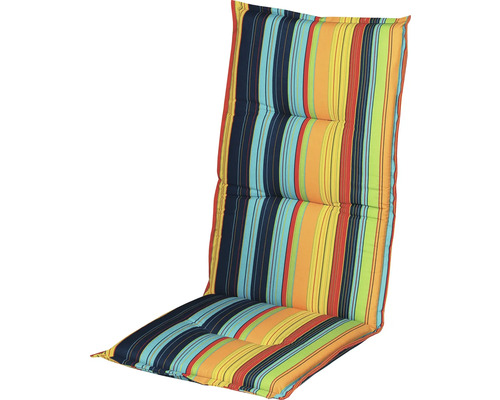 Pruhovaný podsedák na záhradný nábytok s vysokým operadlom