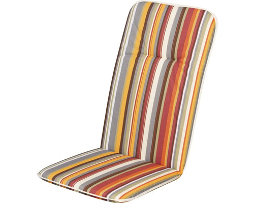 Pruhovaný podsedák na záhradnú stoličku s vysokým operadlom