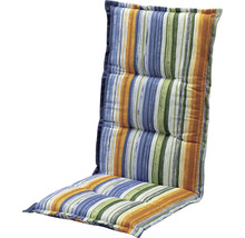 Pruhovaný vankúš na záhradnú stoličku s vysokým operadlom