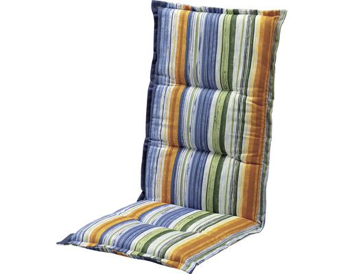 Pruhovaný vankúš na záhradnú stoličku s vysokým operadlom