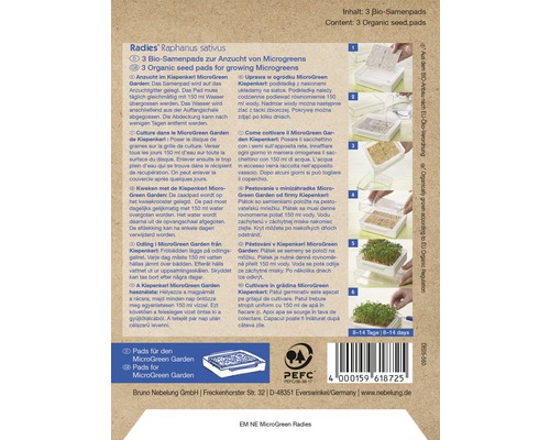 Balenie súpravy na pestovanie redkvičiek Microgreen s návodom na pestovanie