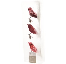 Tri dekoratívne vtáky zo skla s klipmi