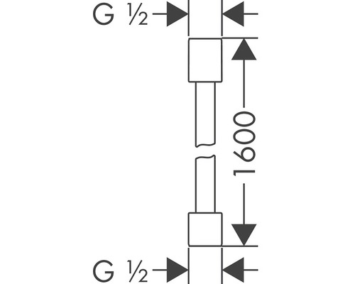 Technický výkres rúrky s rozmermi 1600 a G 1/2