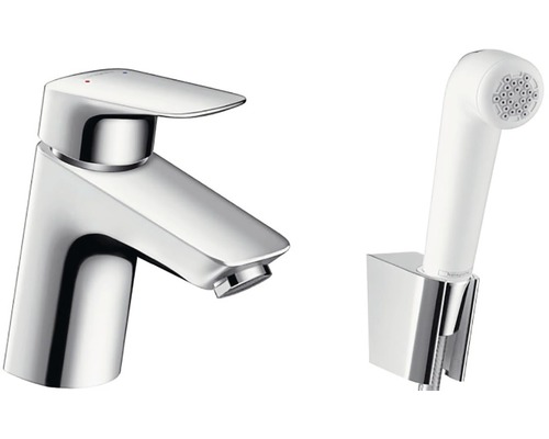 Jednopáková umývadlová batéria s ručnou sprchou hansgrohe Logis chrómová 71290000 Umývadlová batéria a bidetová sprcha zo sanitárnej keramiky