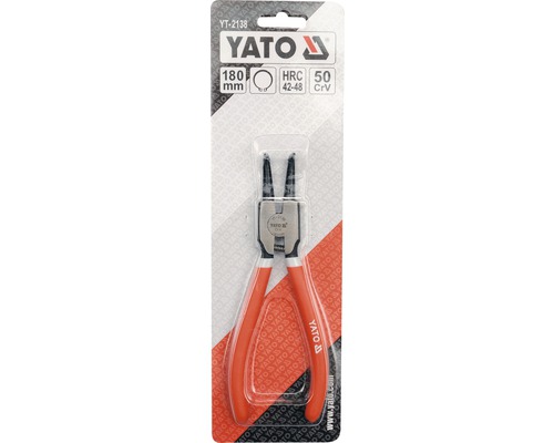Kliešte na poistné krúžky Yato, 180 milimetrov, v blistri