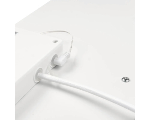 Detail bieleho LED panela s káblovým pripojením