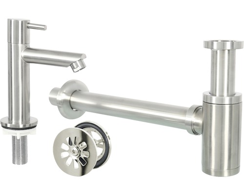 Umývadlová batéria, sifón a odtoková súprava z kovu