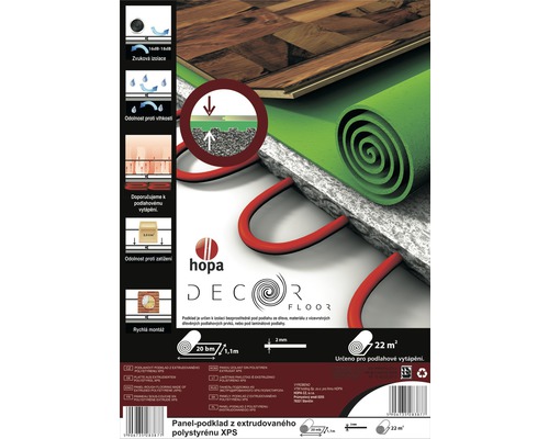 Panel Hopa Decor Floor z extrudovaného polystyrénu XPS pre podlahové vykurovanie