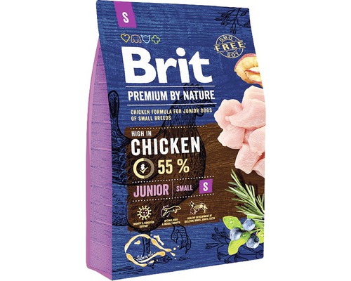 Granule pre psov Brit Premium by Nature Junior S 3 kg-0