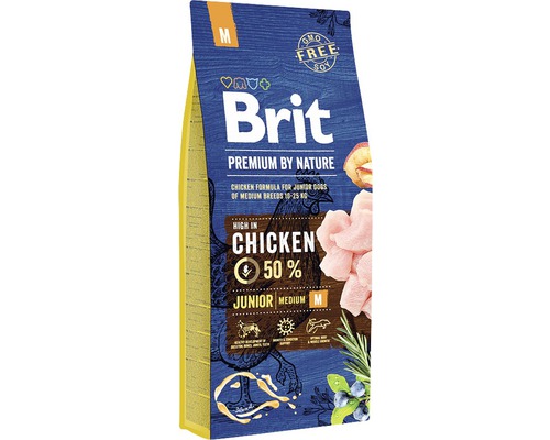 Brit Premium by Nature suché krmivo pre mladé psy stredných plemien