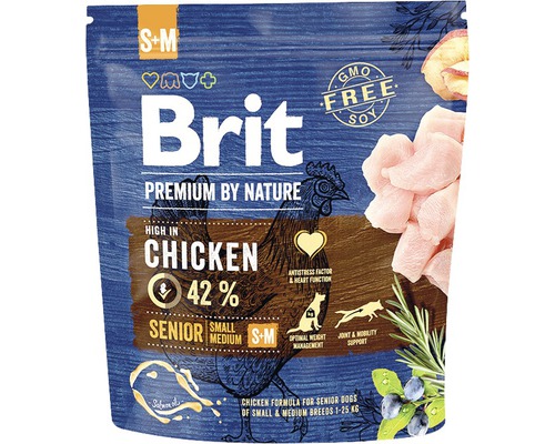 Granule pre psov Brit Premium by Nature Senior S+M 1 kg