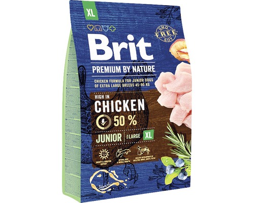 Brit Premium by Nature suché krmivo pre mladé psy veľkých plemien s kuracím mäsom