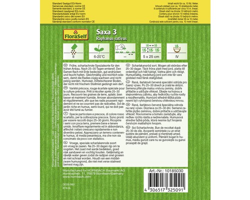 Balenie semien reďkovky Saxa 3