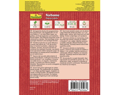 Pás semien mrkvy FloraSelf Narbonne s návodom na siatie