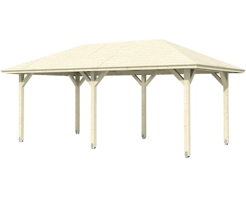 Drevený záhradný altánok so strechou