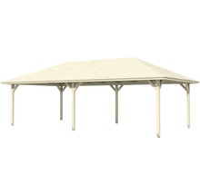 Drevený záhradný pavilón s obdĺžnikovou strechou