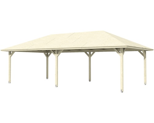 Drevený záhradný pavilón s obdĺžnikovou strechou