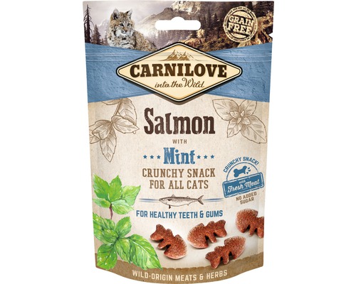 Maškrty pre mačky Carnilove Cat Crunchy Salmon 50 g Carnilove maškrta pre mačky s lososom a mätou v balení