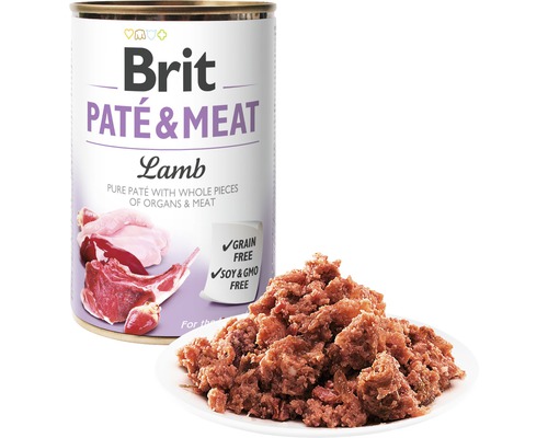 Brit Paštéta a mäso Jahňacie Konzerva pre psy s pečaťou Grain Free a Soy and GMO Free