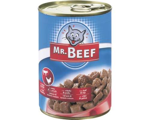 Konzerva pre mačky Mr. Beef teľacie a kuracie 400 g