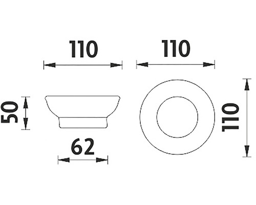 Technický nákres dekoratívneho prvku s rozmermi