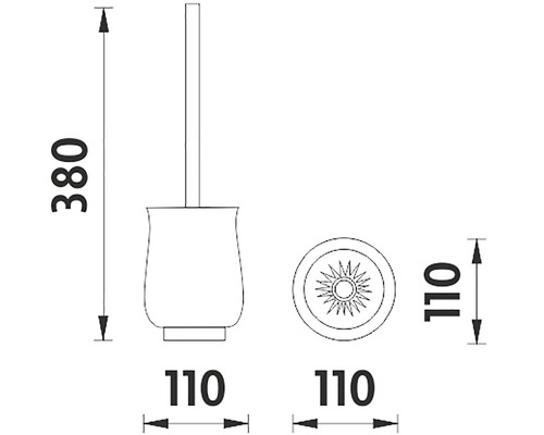 Technický výkres WC súpravy s rozmermi