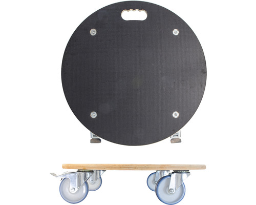 Okrúhla kľačiaca stolička s kolieskami a držadlom