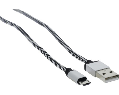 Prúžkovaný USB kábel s micro USB konektorom