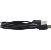 Čierny USB kábel s USB-A a USB-C konektormi.
