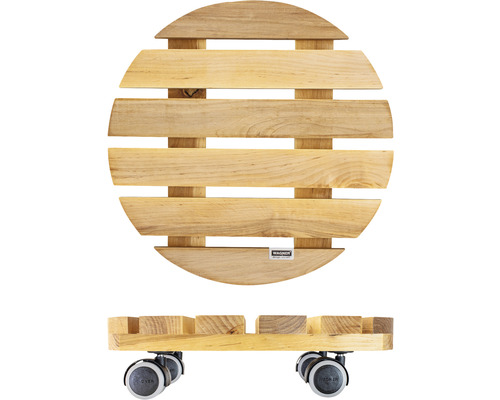 Drevený podstavec na kvetináč s kolieskami