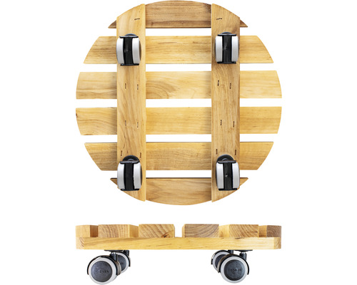 Drevený pojazdný podstavec na kvetináče